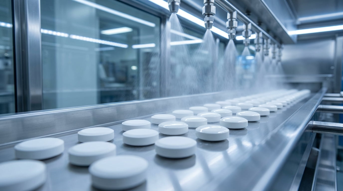 عملية صيدلانية عالية التقنية لطلاء الفيلم على الأقراص