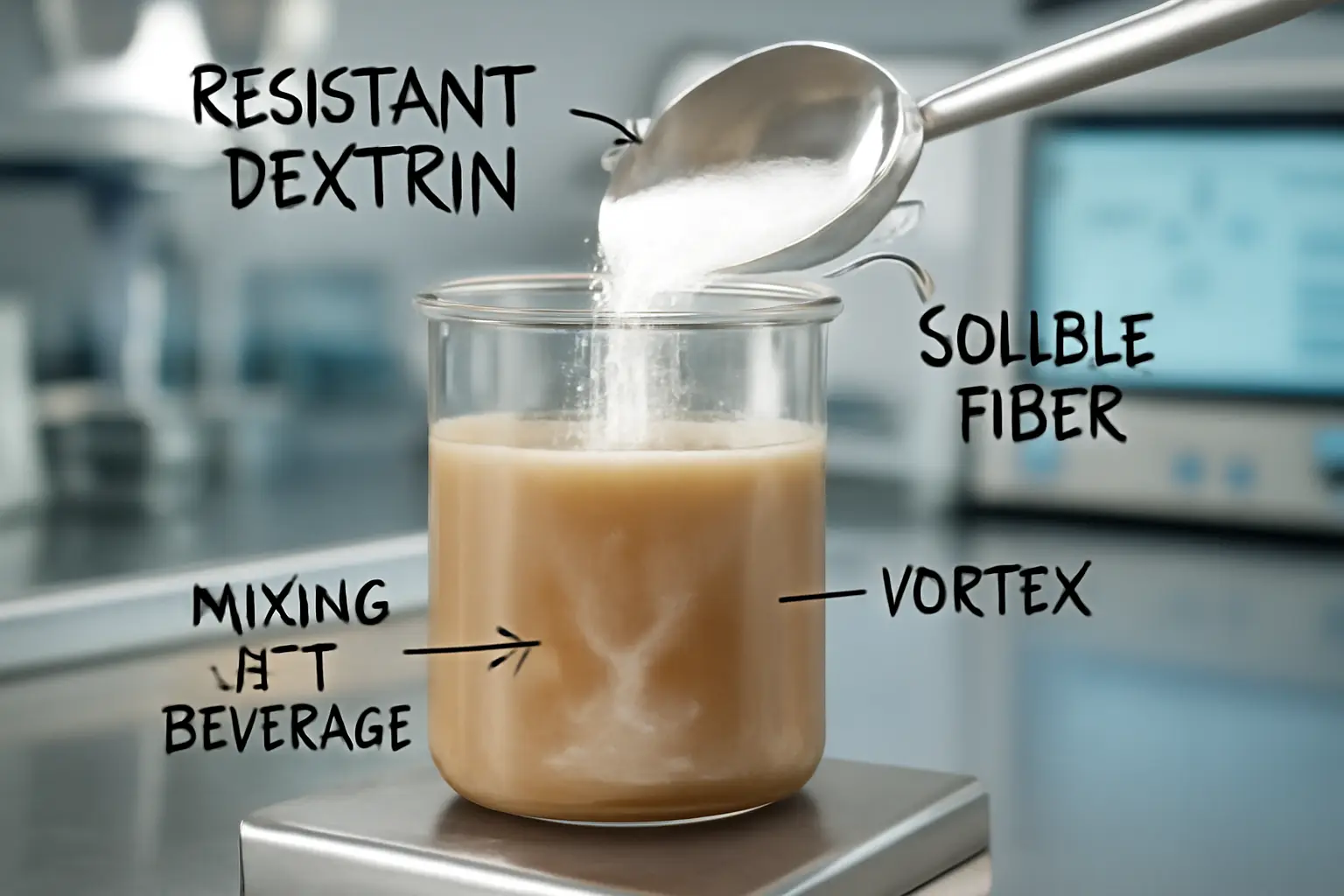 Tests en laboratoire de solubilité pour une formulation de boisson riche en fibres