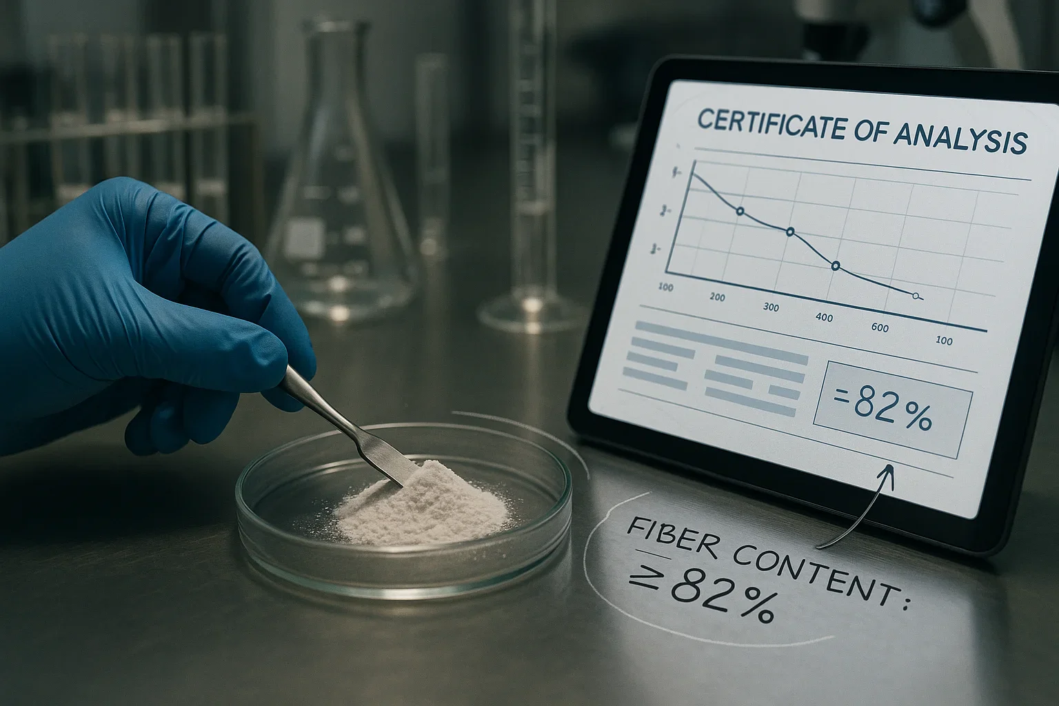 Technicien vérifiant la qualité des ingrédients dans un laboratoire de contrôle qualité moderne