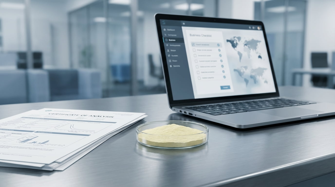 難消化性デキストリンの分析証明書を示す専門的な設定