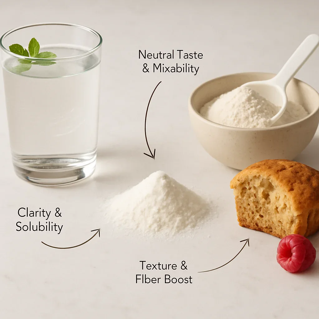 Applications polyvalentes de la dextrine résistante dans les boissons, les poudres et les produits de boulangerie