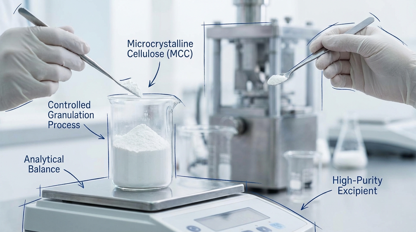 بيئة مختبرية صيدلانية متطورة مع السليلوز الميكروكريستالي