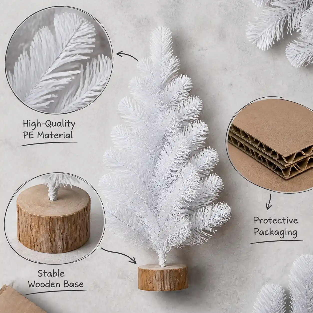 White artificial tree quality component breakdown