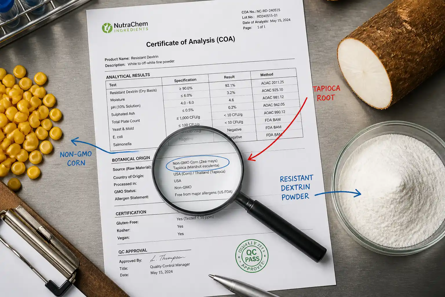 Reviewing dextrin traceability procurement documents