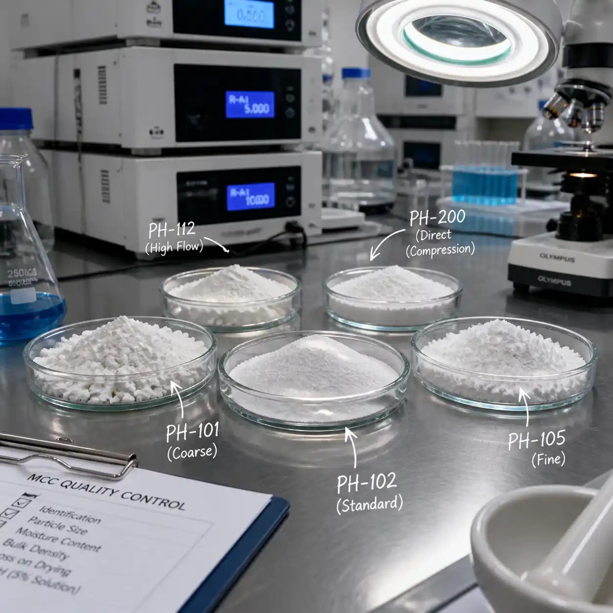 Laboratory analysis of MCC grades