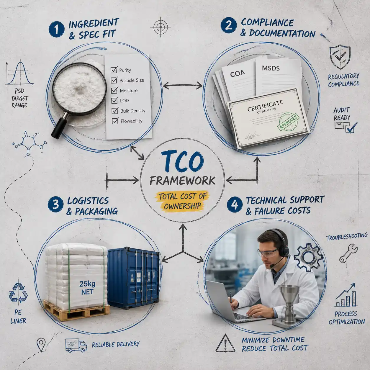 Four TCO cost blocks infographic
