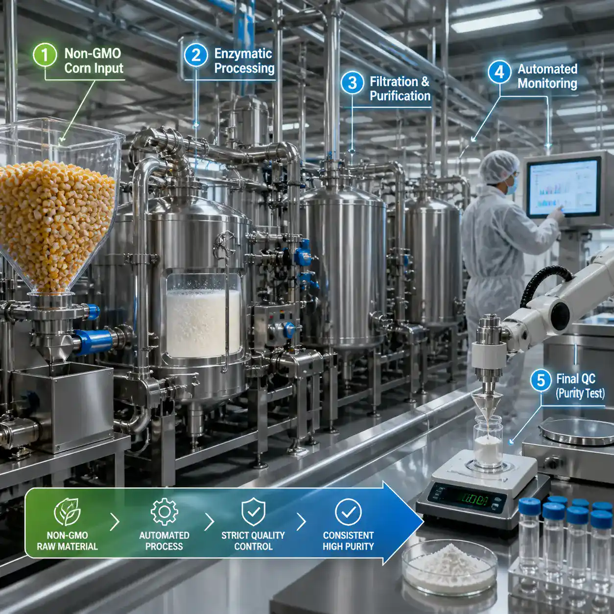 Automated resistant dextrin production line in China