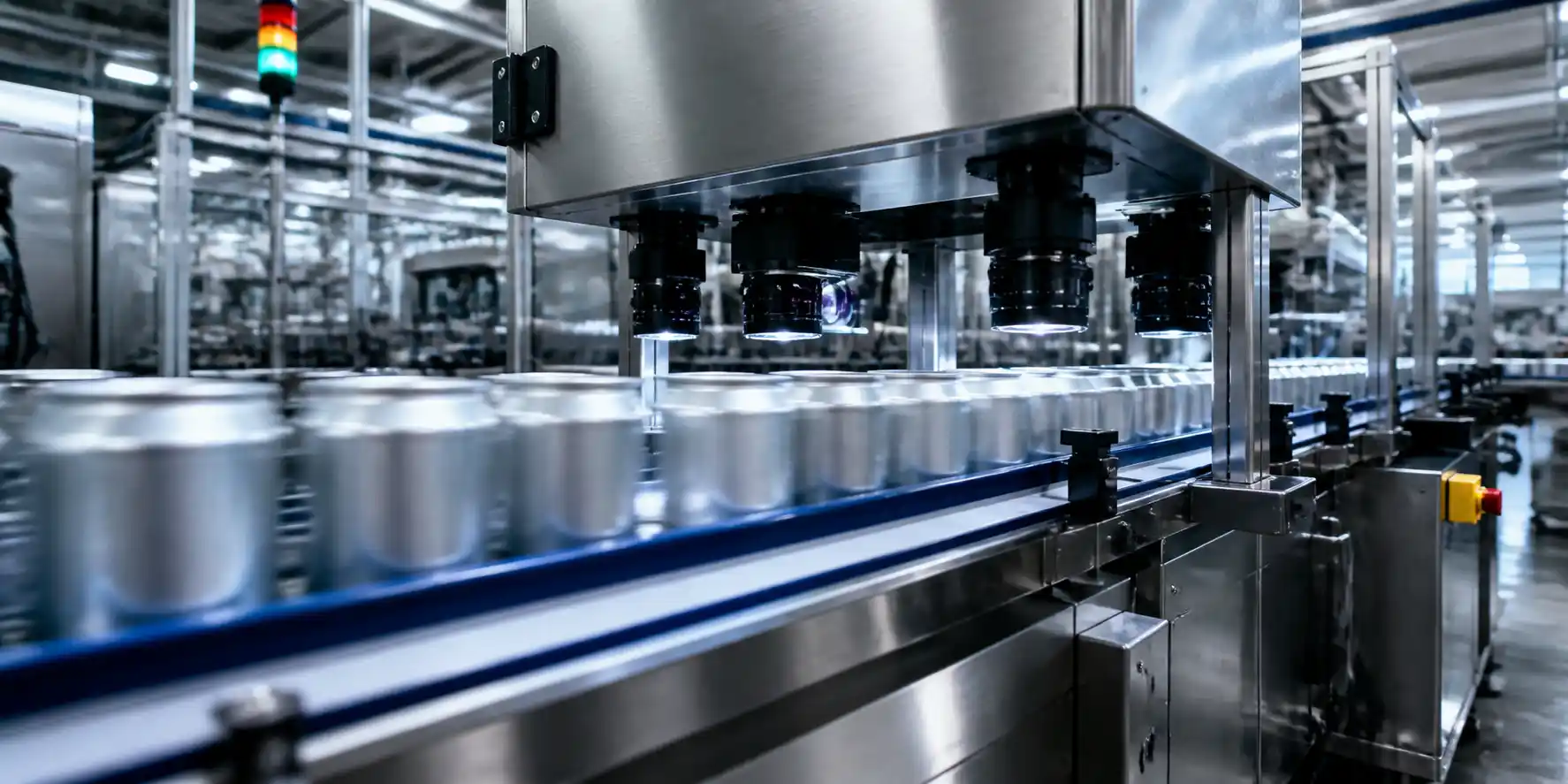 Máquina de inspeção automática na linha de tampas BC